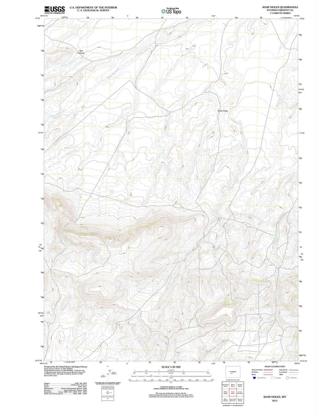 2012 Soap Holes, WY - Wyoming - USGS Topographic Map