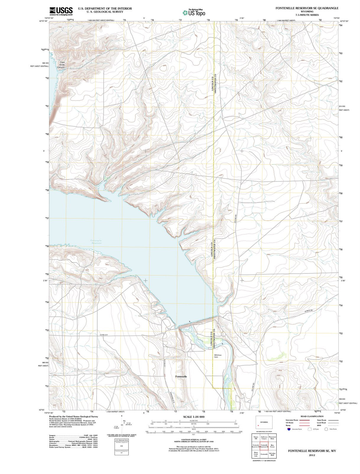 2012 Fontenelle Reservoir, WY - Wyoming - USGS Topographic Map