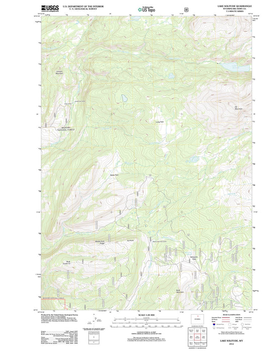 2012 Lake Solitude, WY - Wyoming - USGS Topographic Map