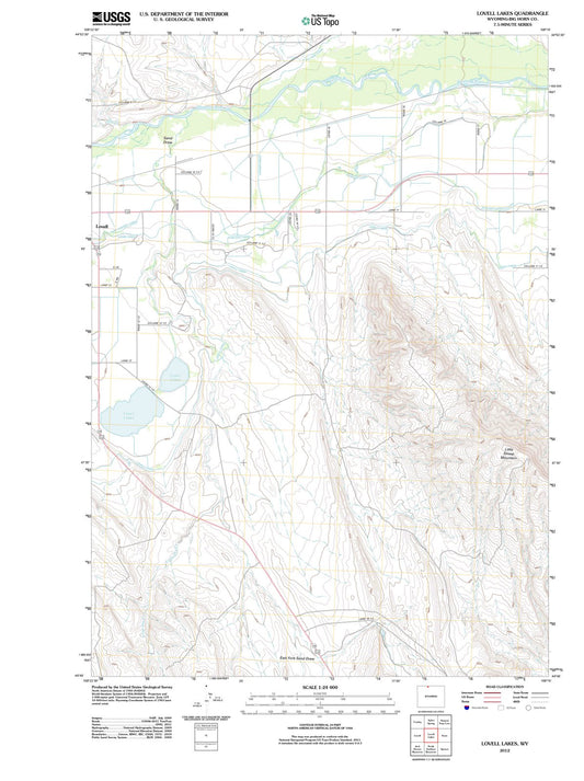2012 Lovell Lakes, WY - Wyoming - USGS Topographic Map