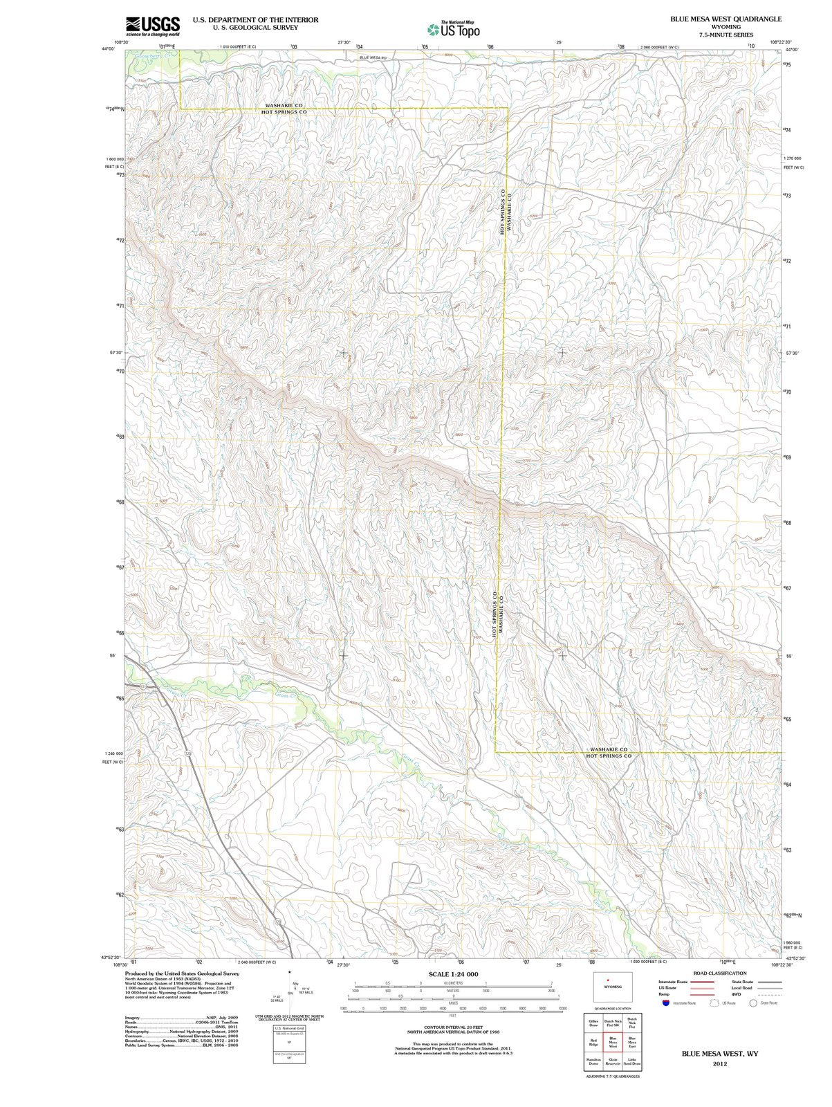 2012 Blue Mesa West, WY - Wyoming - USGS Topographic Map