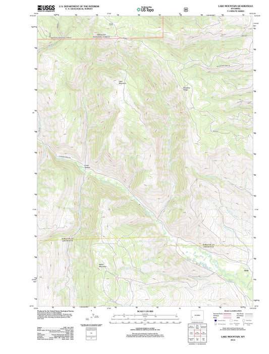 2012 Lake Mountain, WY - Wyoming - USGS Topographic Map