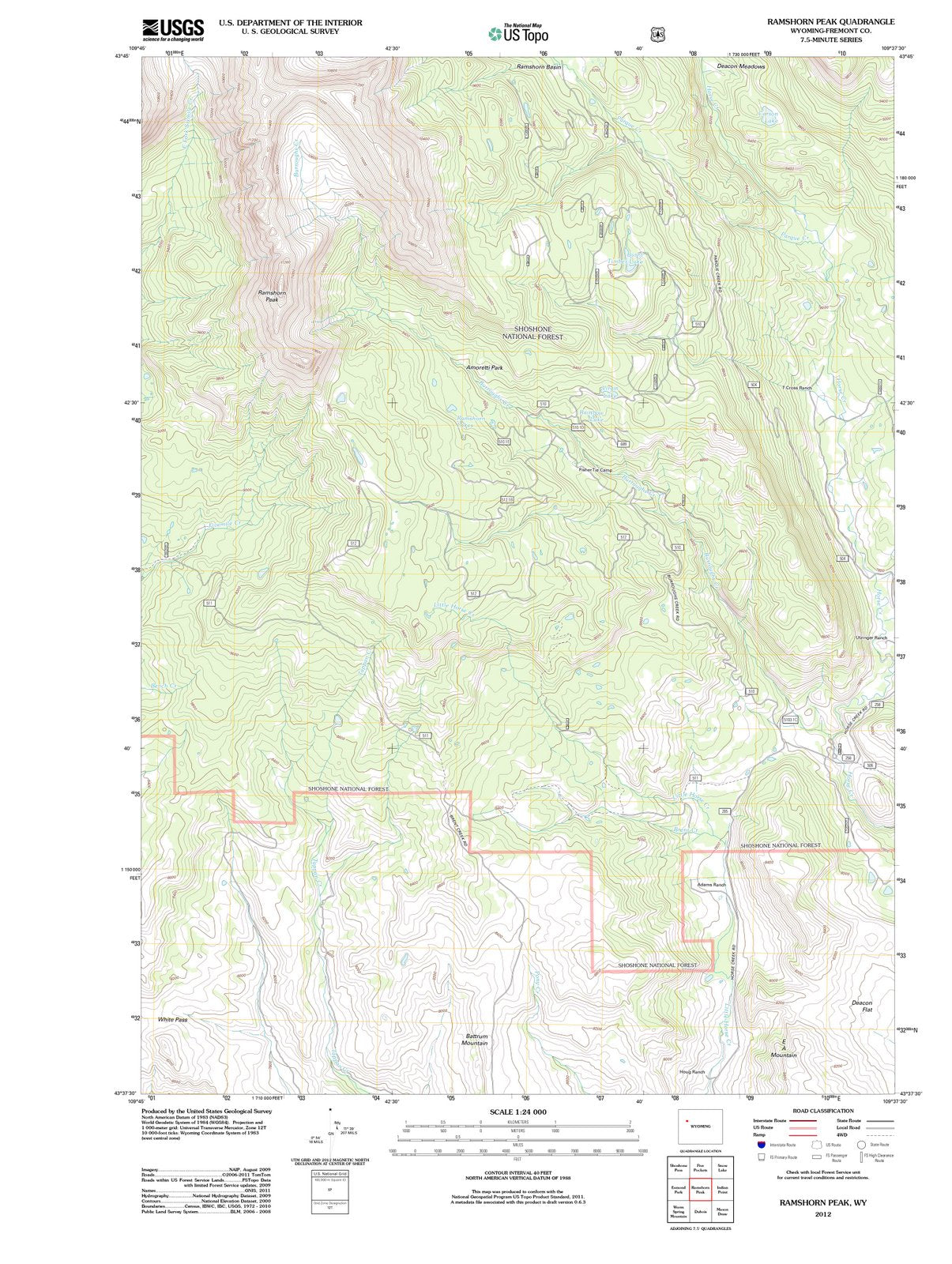 2012 Ramshorn Peak, WY - Wyoming - USGS Topographic Map