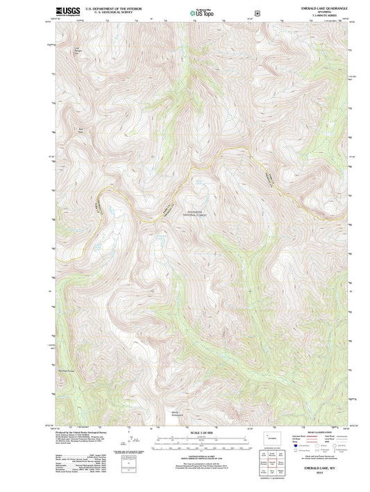 2012 Emerald Lake, WY - Wyoming - USGS Topographic Map