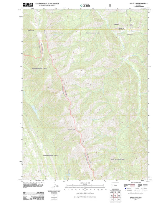 2012 Bailey Lake, WY - Wyoming - USGS Topographic Map