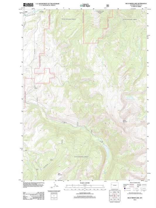2012 Blue Miner Lake, WY - Wyoming - USGS Topographic Map