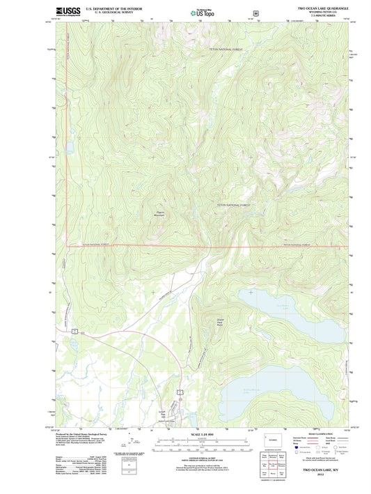 2012 Two Ocean Lake, WY - Wyoming - USGS Topographic Map