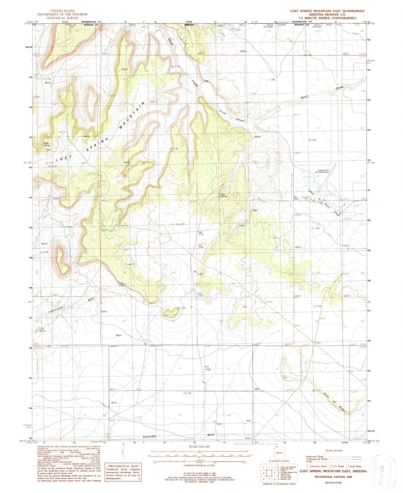 1988 Lost Spring Mountain East, AZ - Arizona - USGS Topographic Map