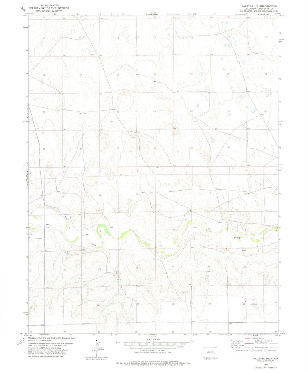 1978 Galatea, CO - Colorado - USGS Topographic Map