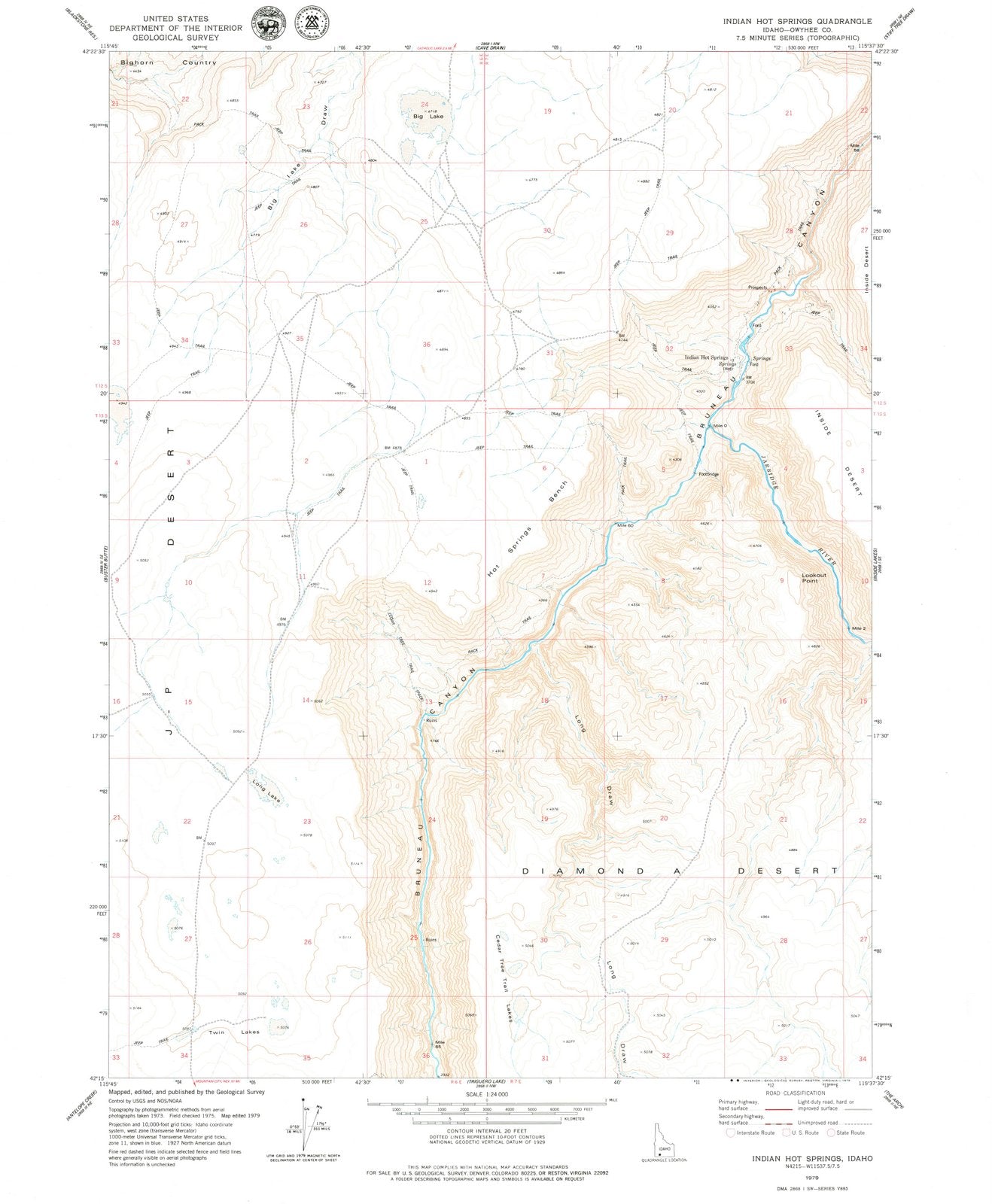 1979 Indian Hot Springs, ID - Idaho - USGS Topographic Map