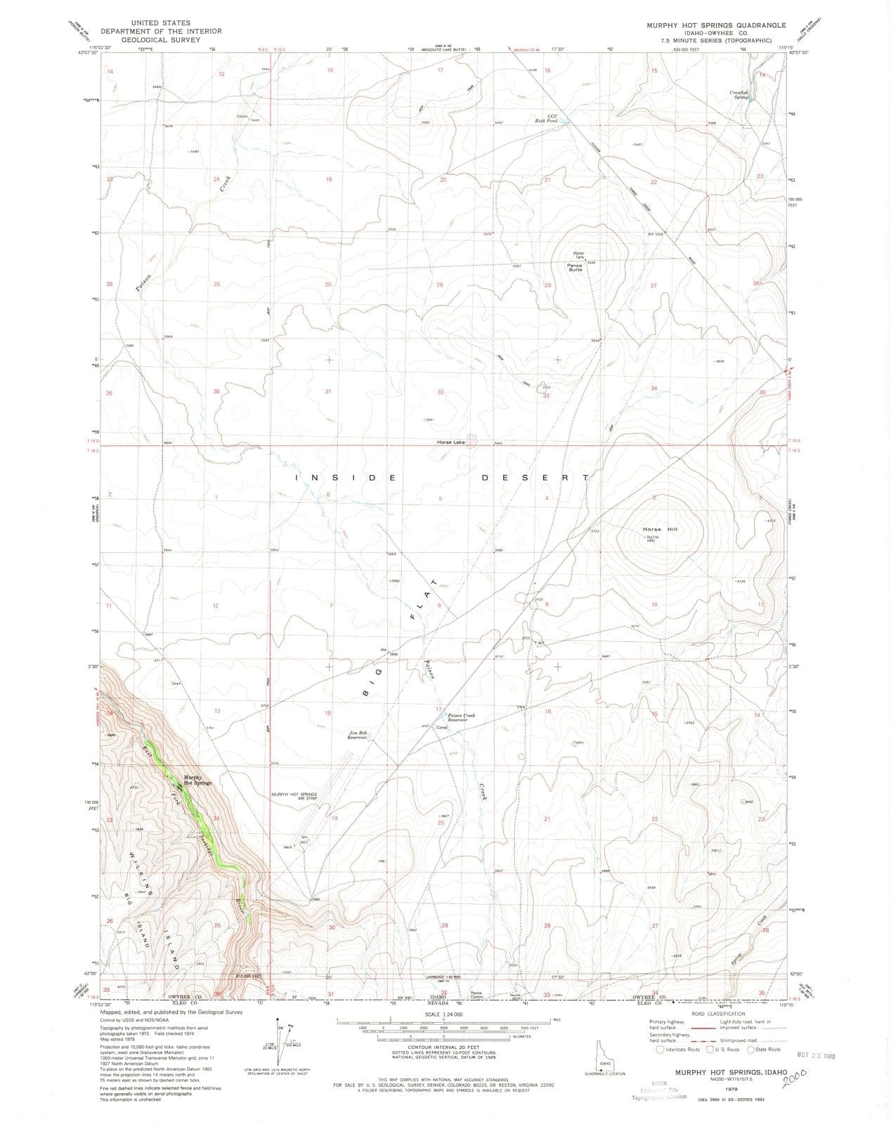 1979 Murphy Hot Springs, ID - Idaho - USGS Topographic Map