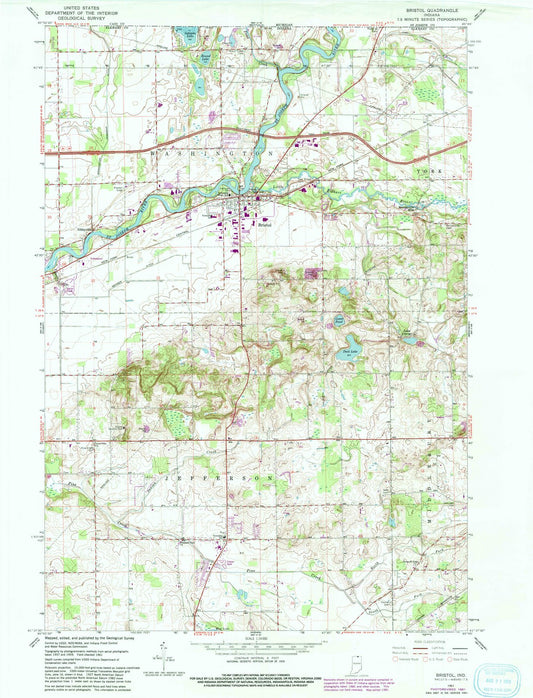 1961 Bristol, in - Indiana - USGS Topographic Map