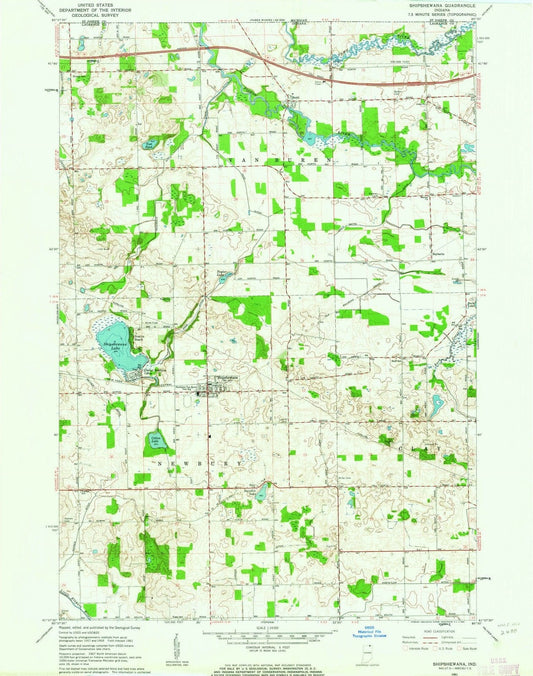 1961 Shipshewana, in - Indiana - USGS Topographic Map
