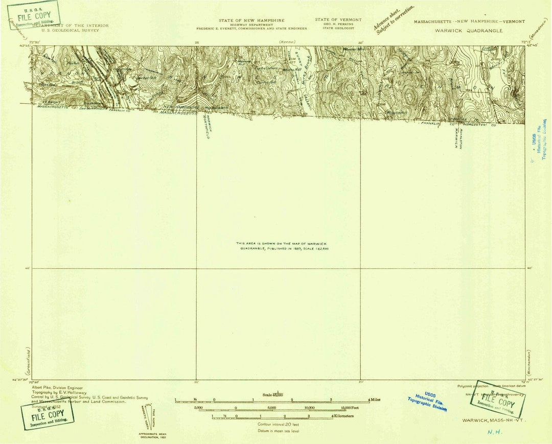 1932 Warwick, MA - Massachusetts - USGS Topographic Map