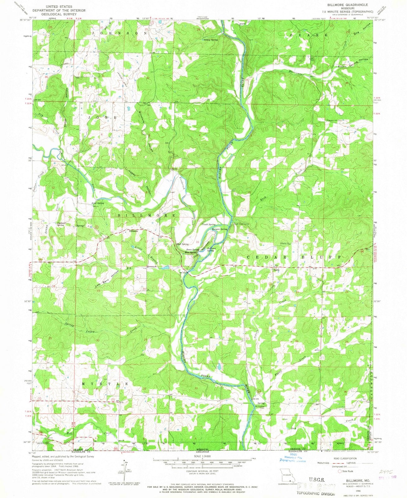 1966 Billmore, MO - Missouri - USGS Topographic Map
