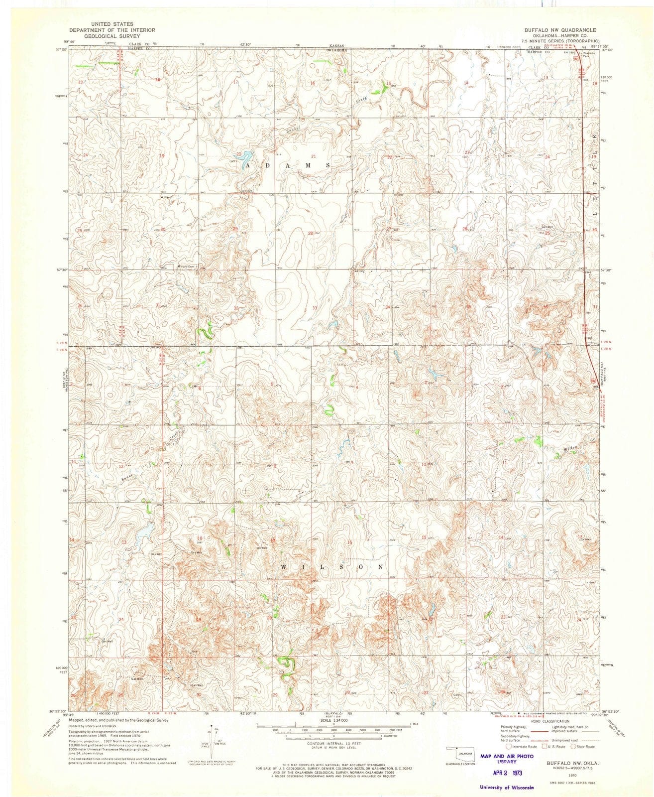 1970 Buffalo, OK - Oklahoma - USGS Topographic Map