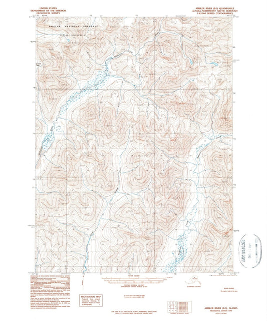 1990 Ambler River, AK - Alaska - USGS Topographic Map v3