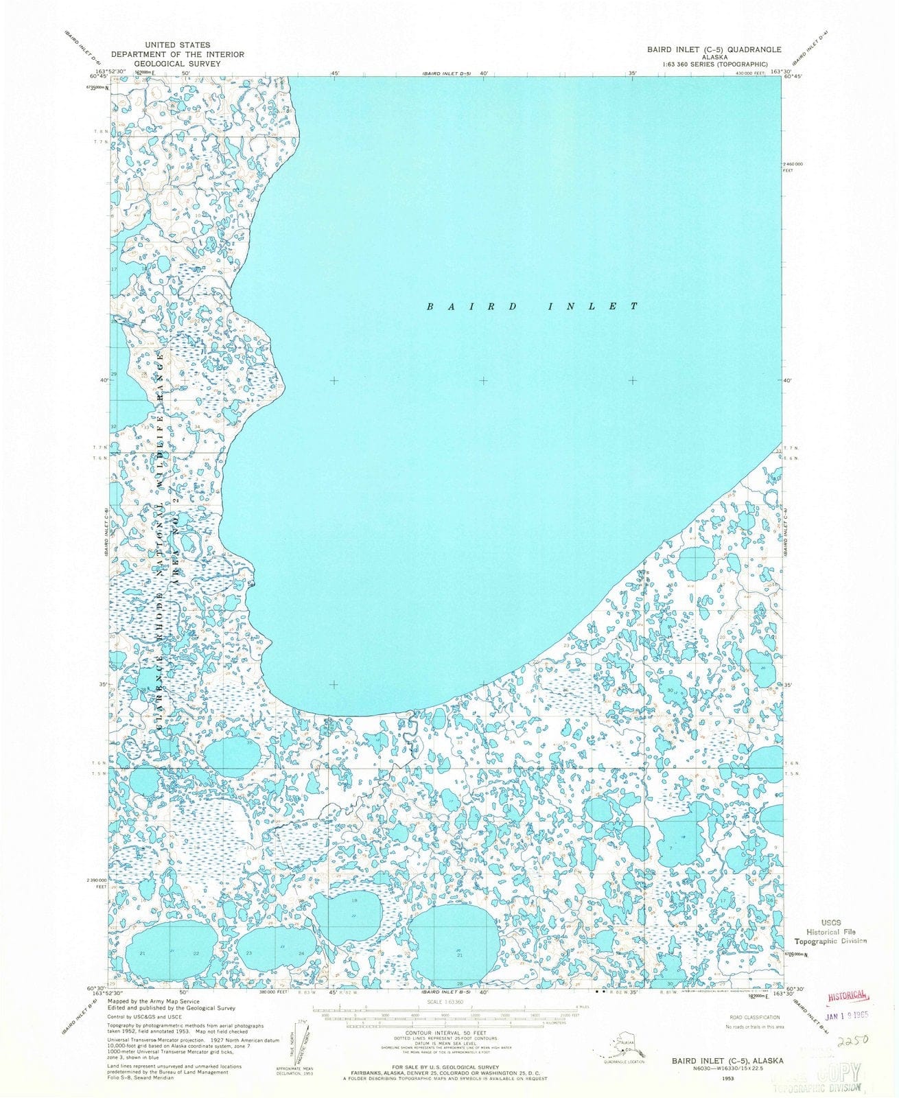 1953 Baird Inlet, AK - Alaska - USGS Topographic Map v2