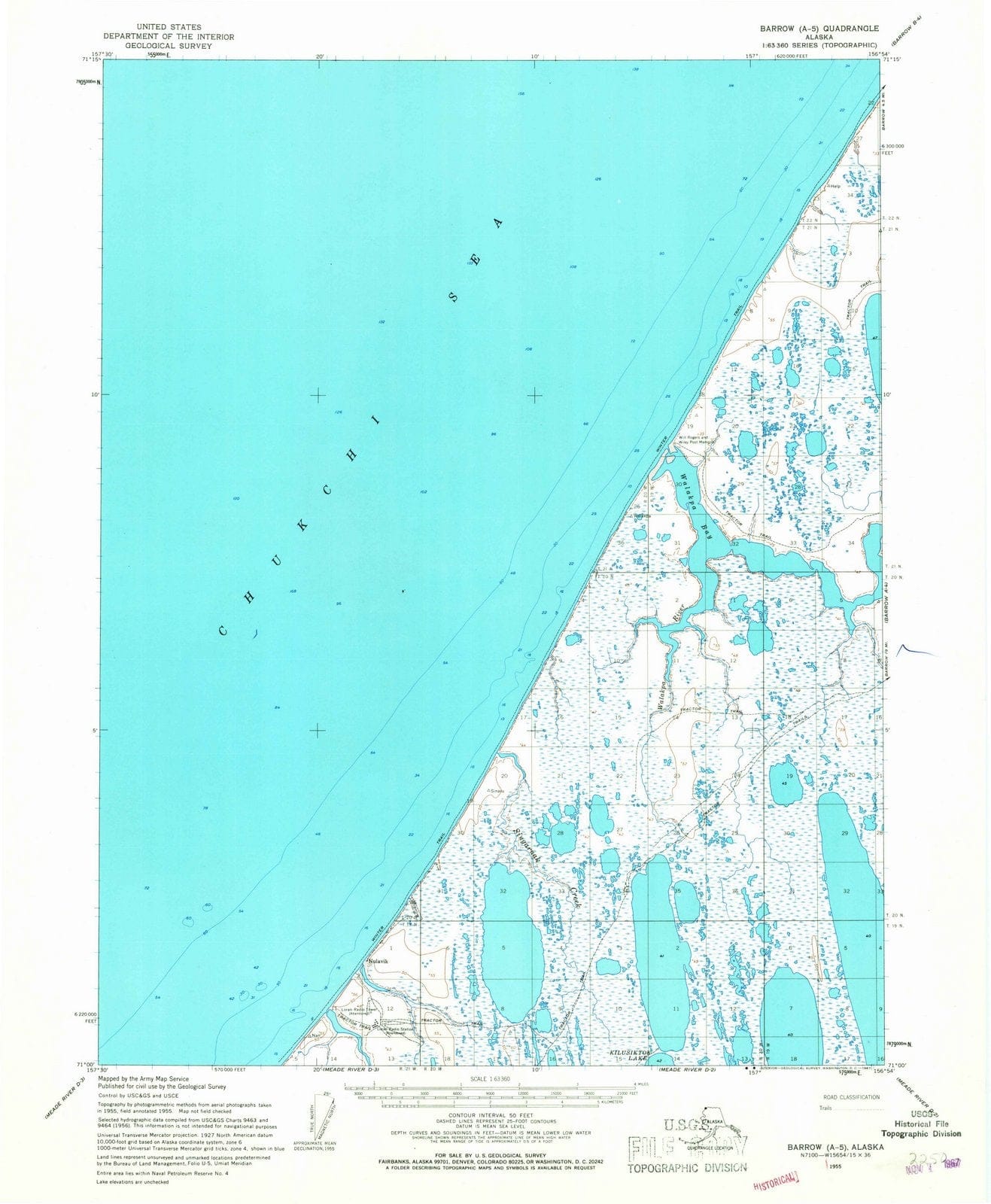 1955 Barrow, AK - Alaska - USGS Topographic Map v5
