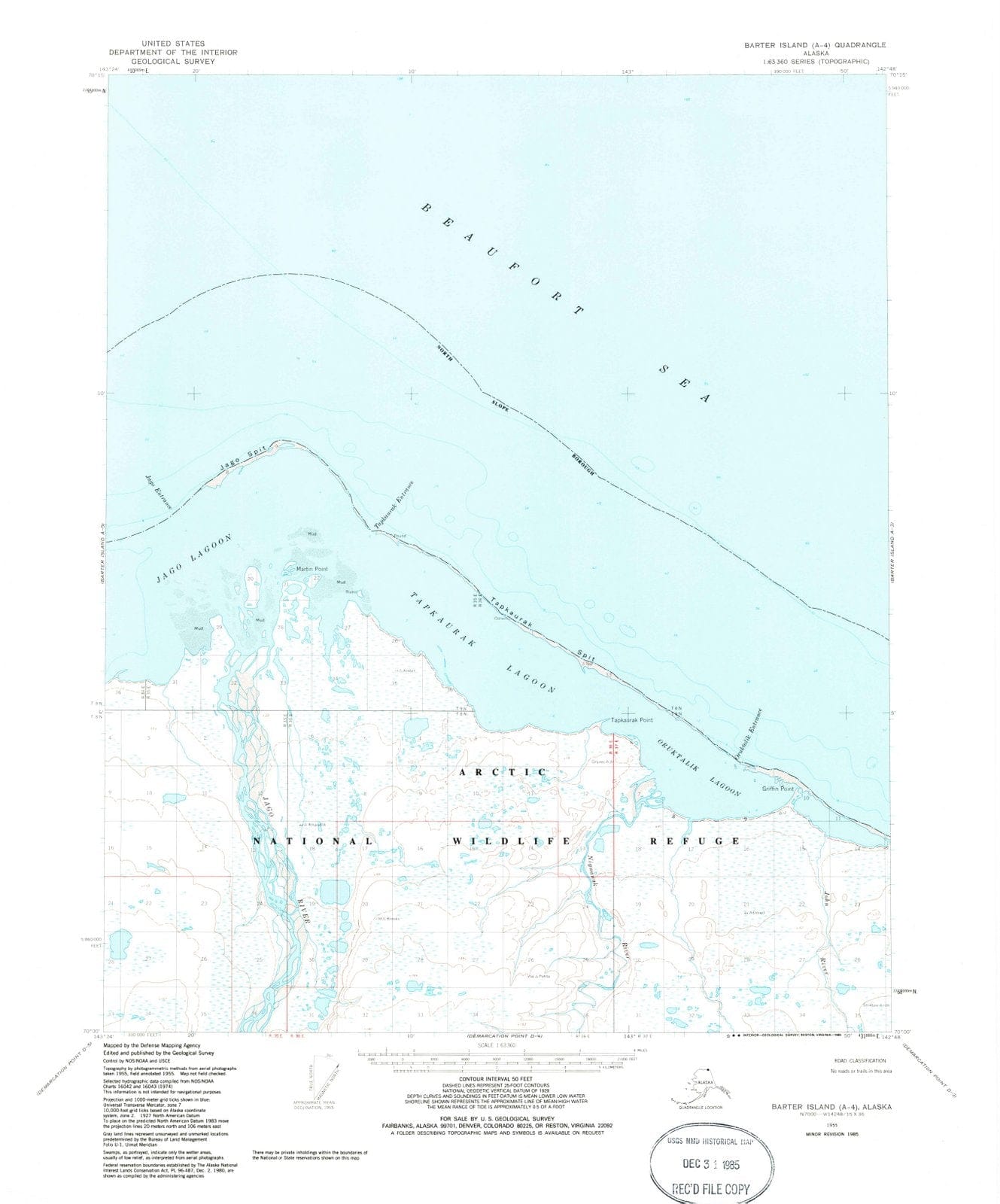 1955 Barter Island, AK - Alaska - USGS Topographic Map v2