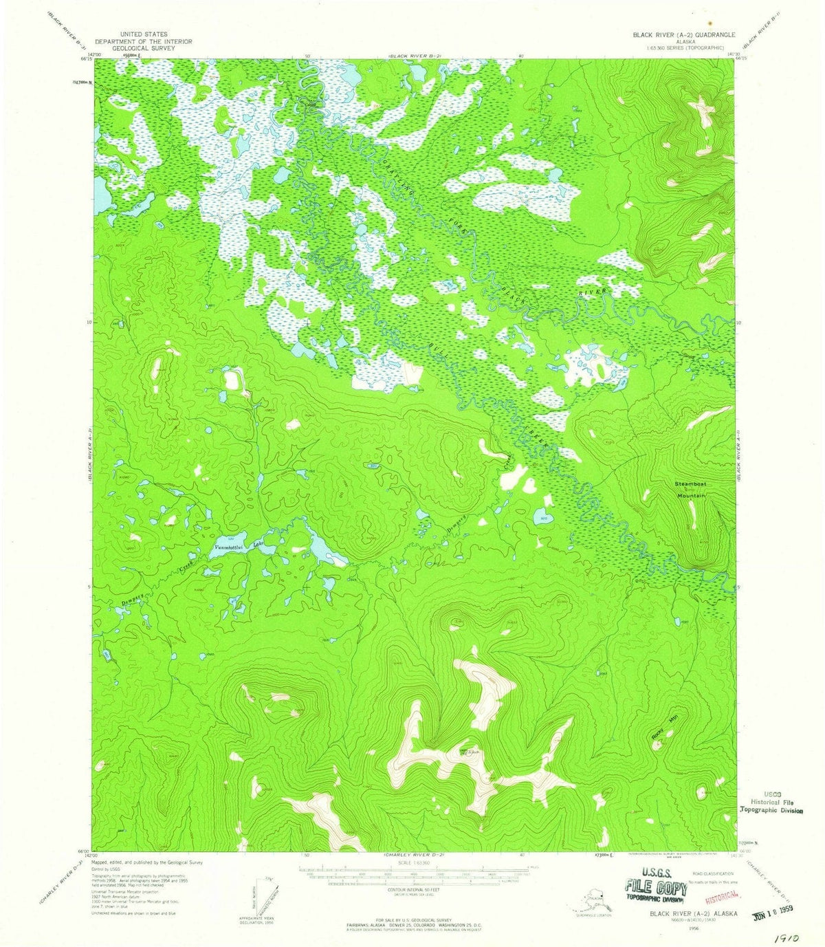 1956 Black River, AK - Alaska - USGS Topographic Map v2