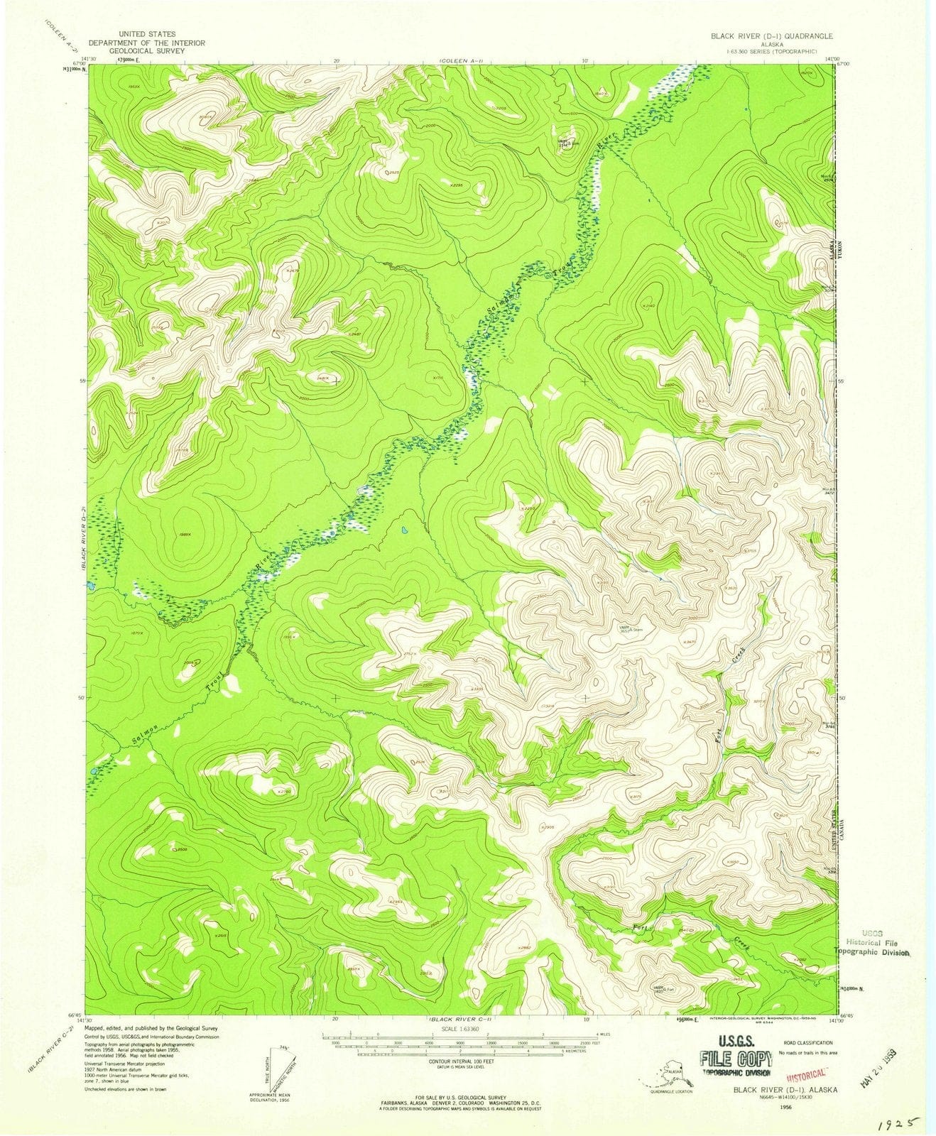 1956 Black River, AK - Alaska - USGS Topographic Map9