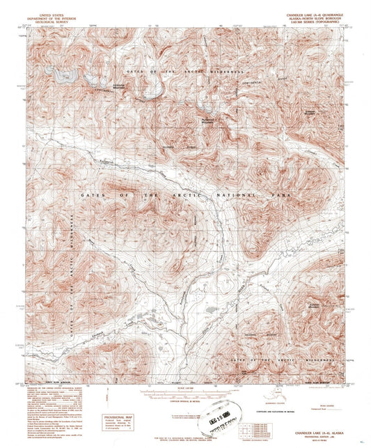 1986 Chandler Lake, AK - Alaska - USGS Topographic Map
