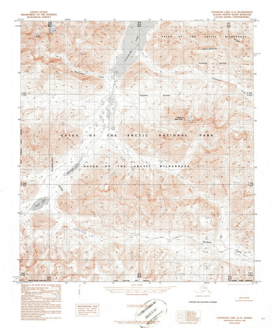 1986 Chandler Lake, AK - Alaska - USGS Topographic Map v2