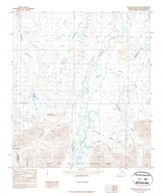 1987 Chandler Lake, AK - Alaska - USGS Topographic Map