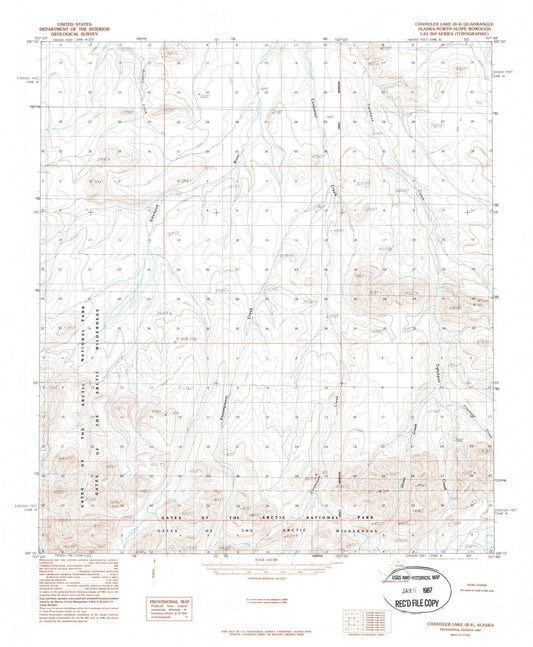 1987 Chandler Lake, AK - Alaska - USGS Topographic Map v2
