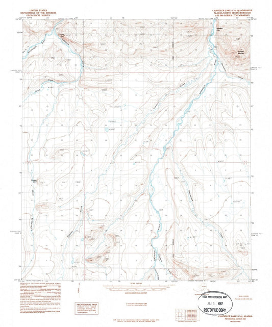 1987 Chandler Lake, AK - Alaska - USGS Topographic Map v5