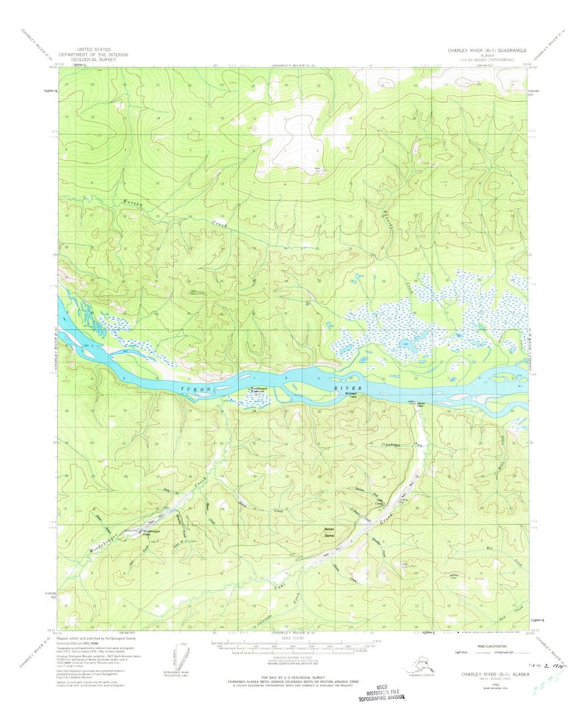1956 Charley River, AK - Alaska - USGS Topographic Map1