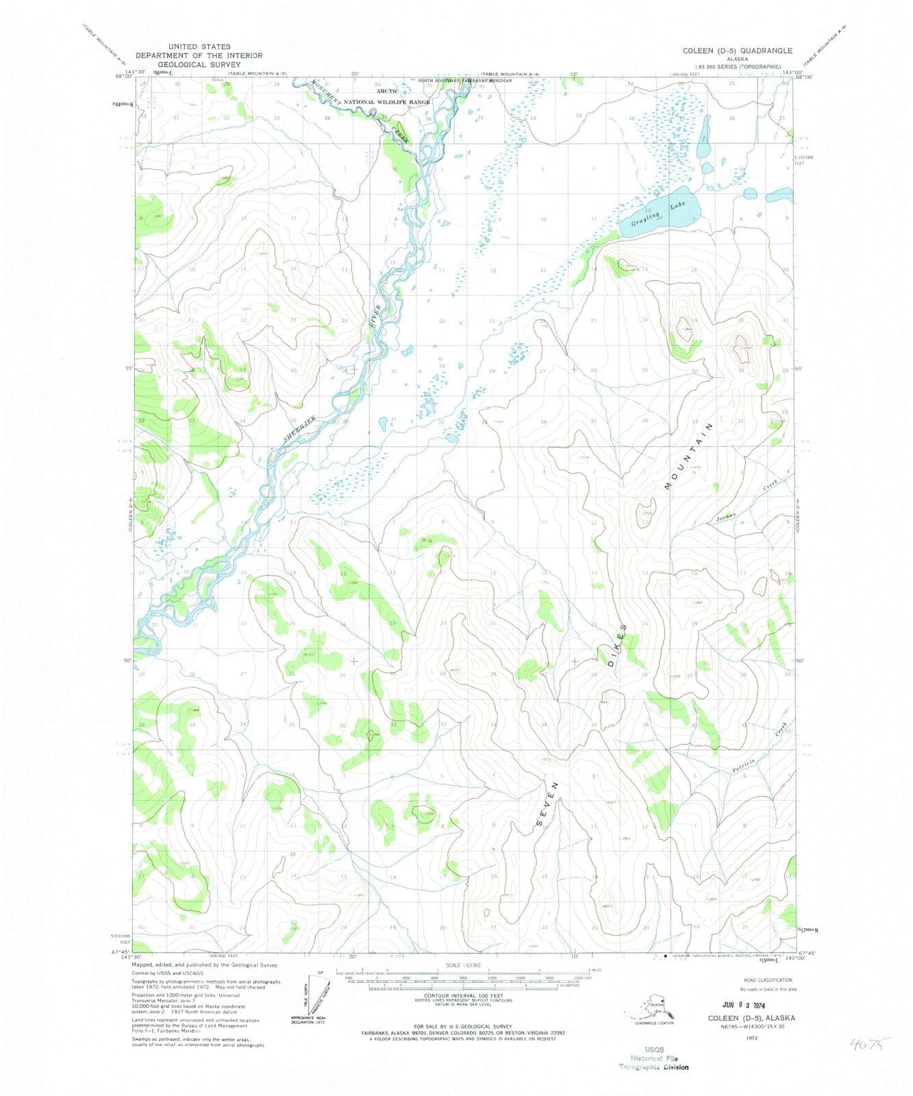 1972 Coleen, AK - Alaska - USGS Topographic Map v5