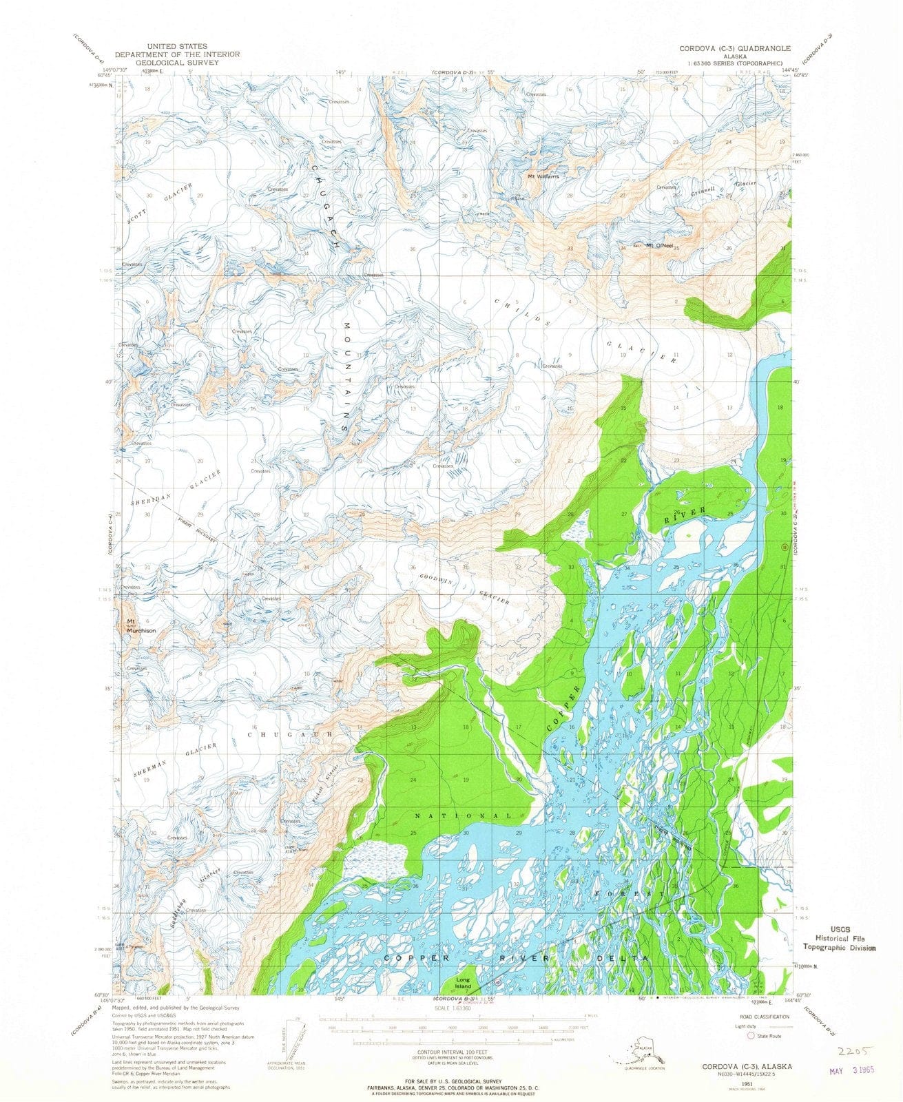 1951 Cordova, AK - Alaska - USGS Topographic Map v6