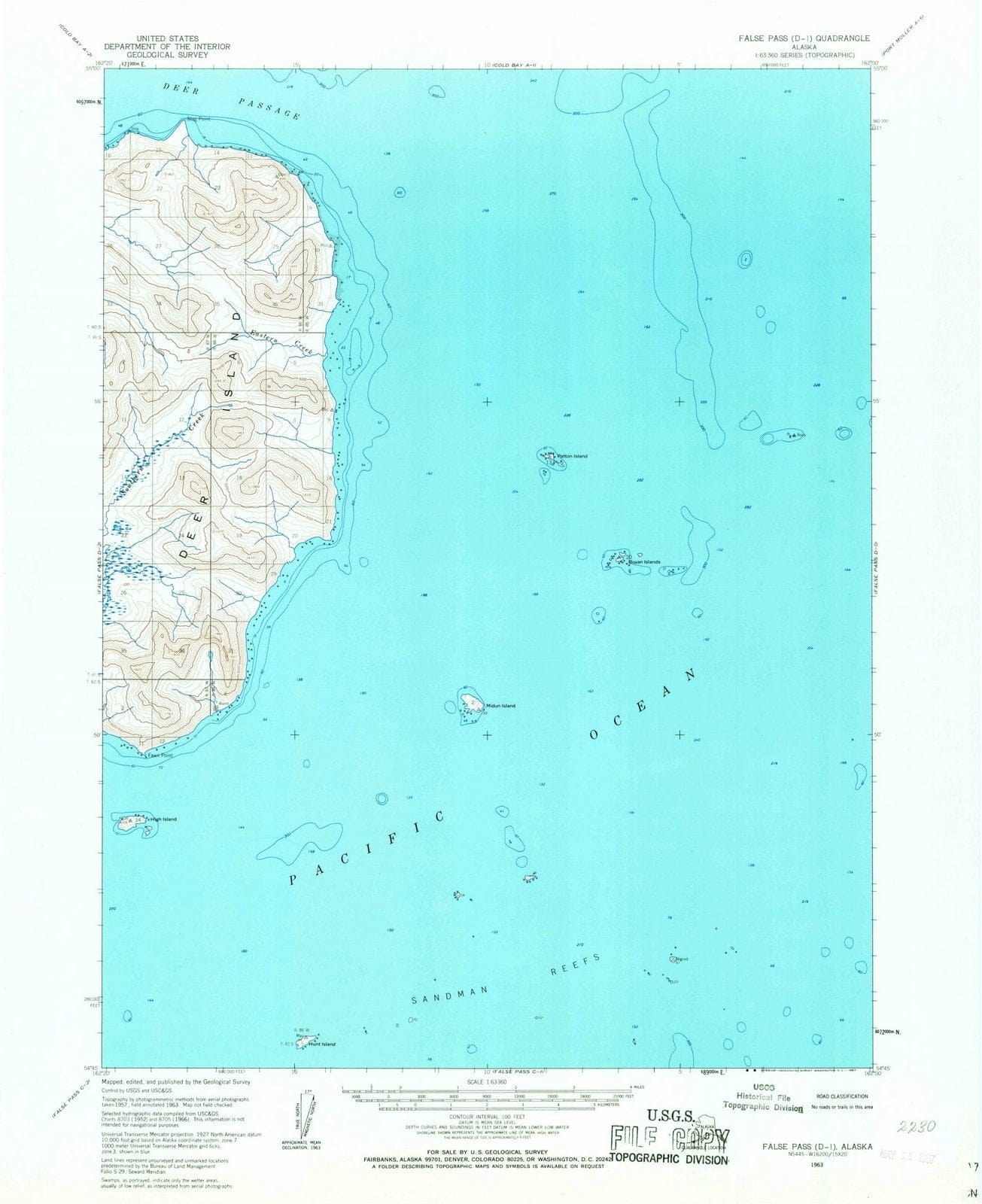 1963 False Pass, AK - Alaska - USGS Topographic Map v4