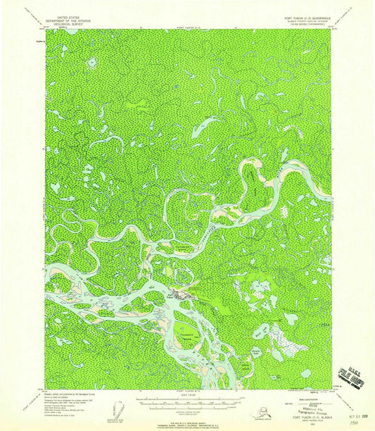 1952 Fort Yukon, AK - Alaska - USGS Topographic Map v2