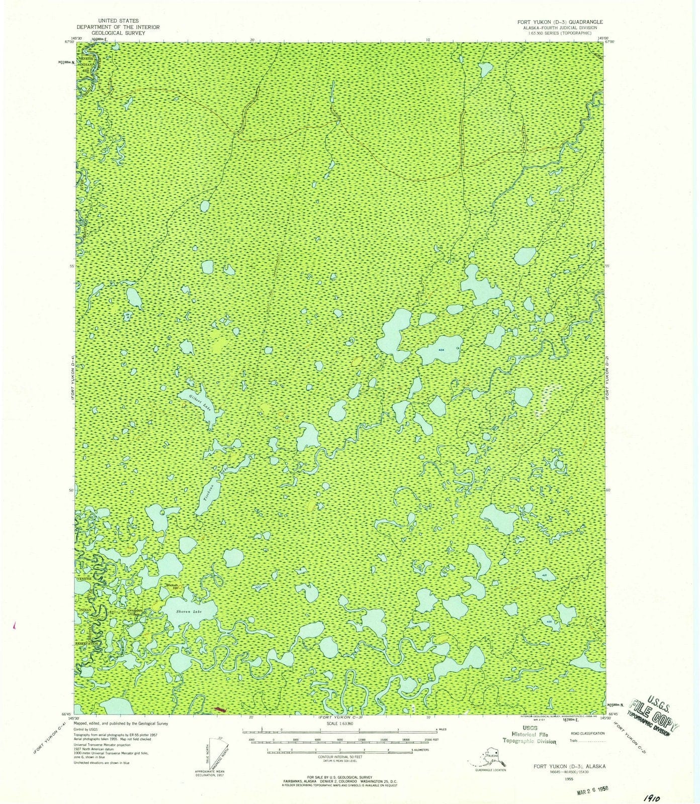 1955 Fort Yukon, AK - Alaska - USGS Topographic Map v3