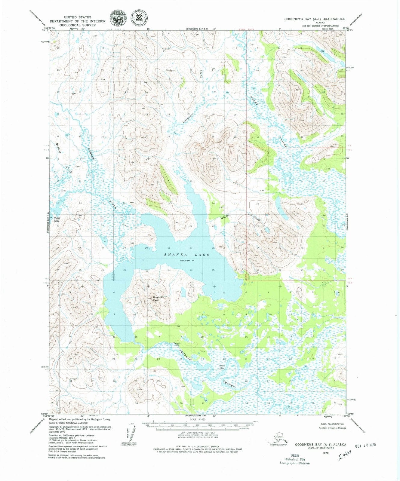 1979 Goodnewsay, AK - Alaska - USGS Topographic Map
