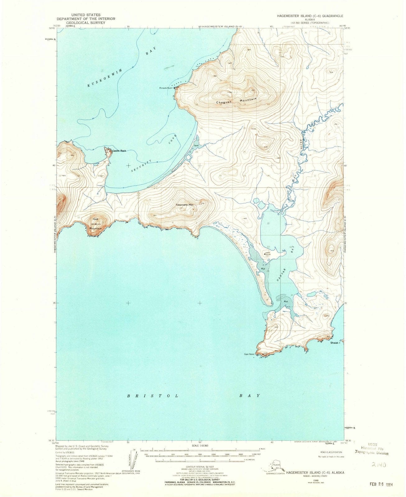 1948 Hagemeister Island, AK - Alaska - USGS Topographic Map v6