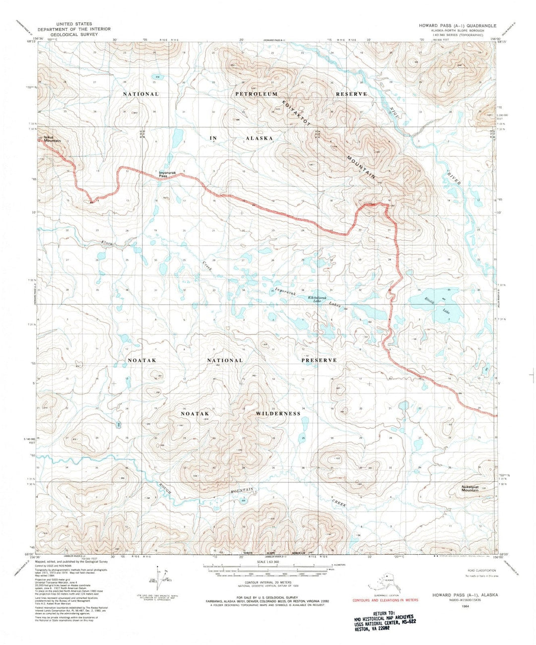 1984 Howard Pass, AK - Alaska - USGS Topographic Map
