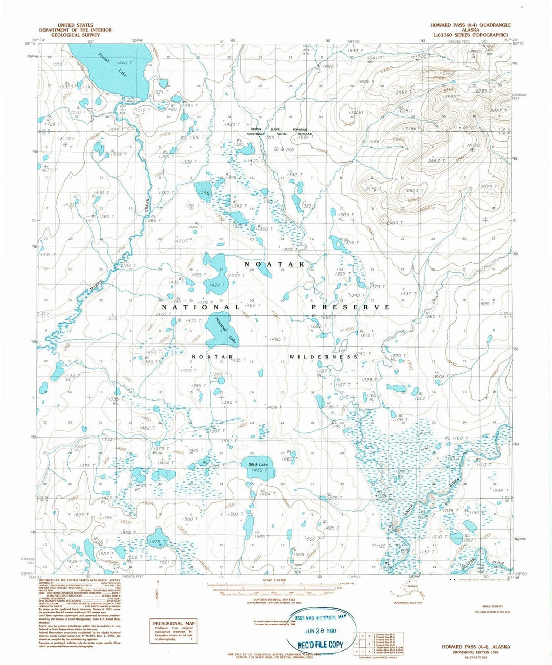 1990 Howard Pass, AK - Alaska - USGS Topographic Map