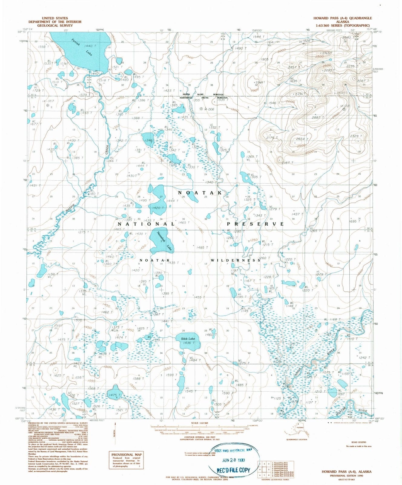 1990 Howard Pass, AK - Alaska - USGS Topographic Map