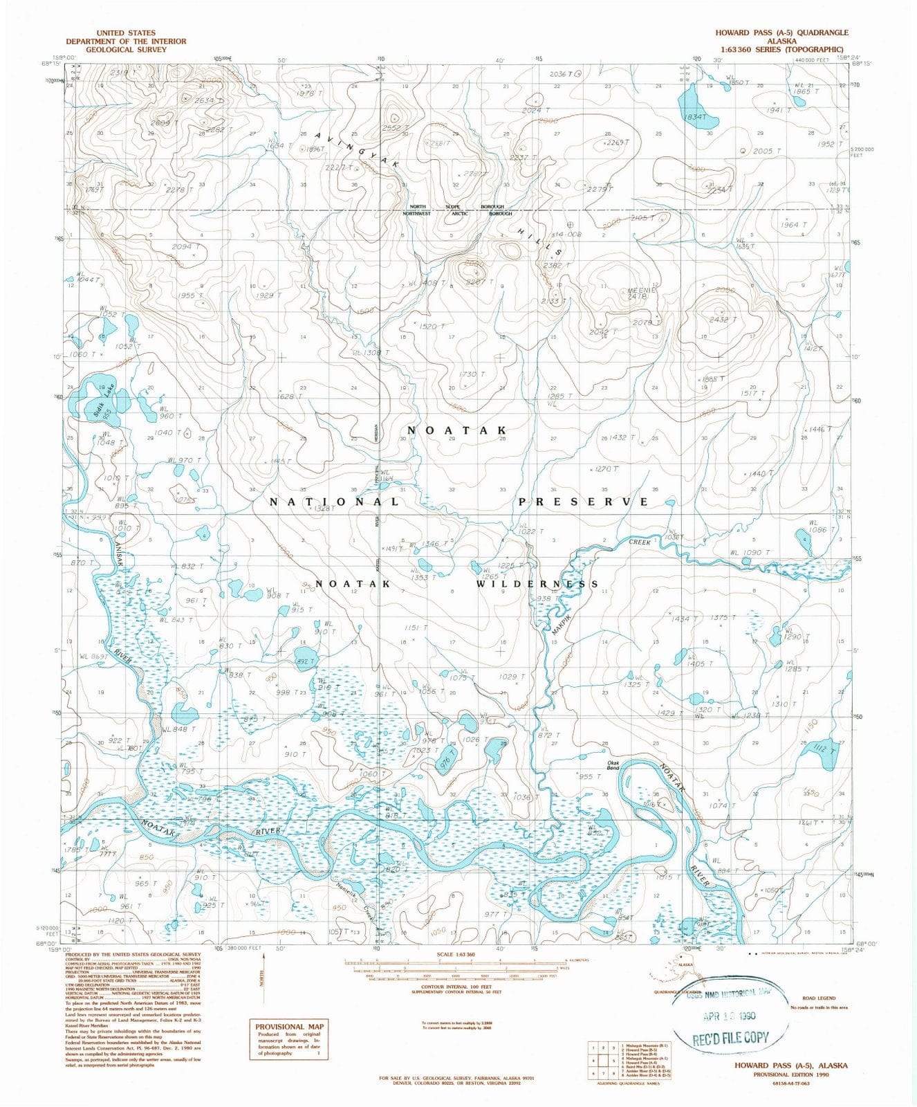 1990 Howard Pass, AK - Alaska - USGS Topographic Map v2