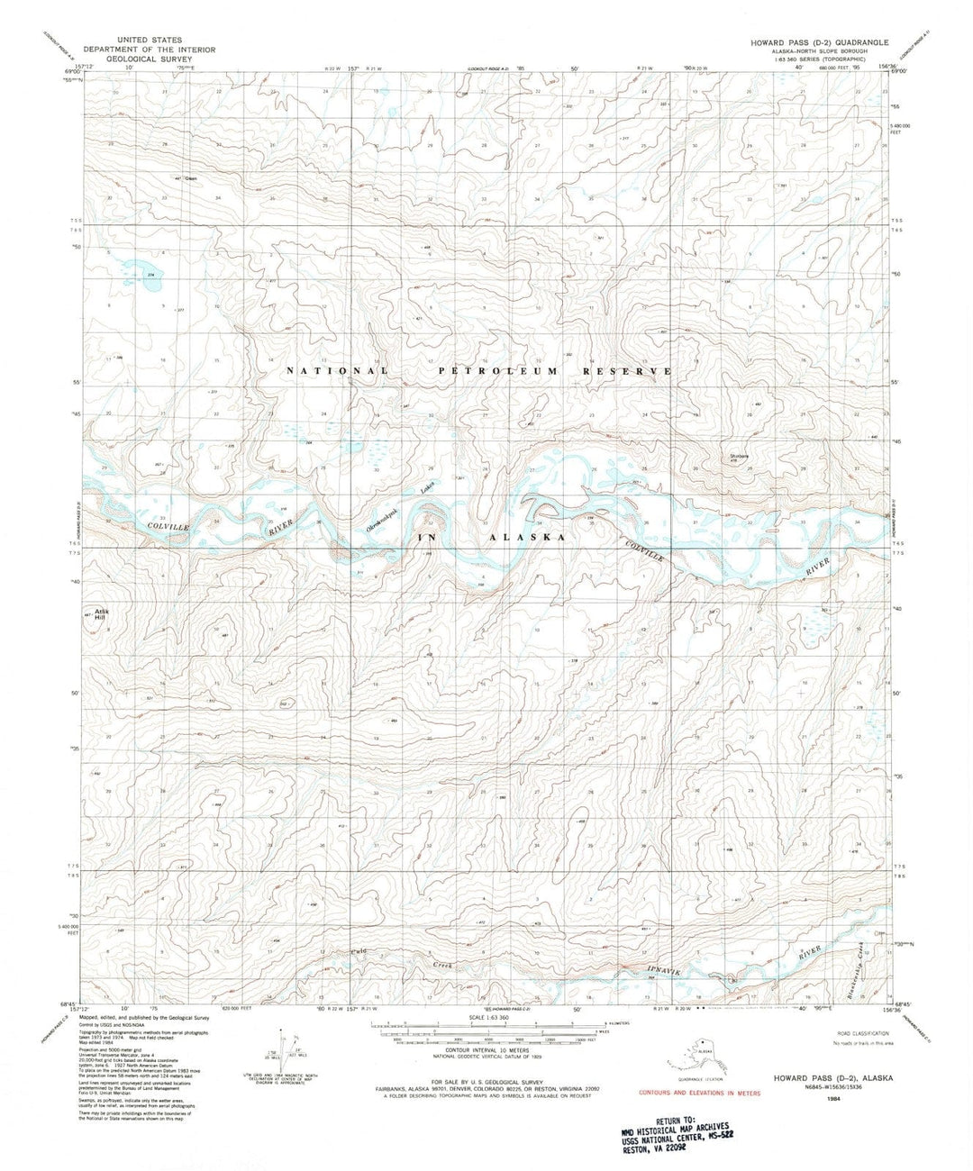 1984 Howard Pass, AK - Alaska - USGS Topographic Map5