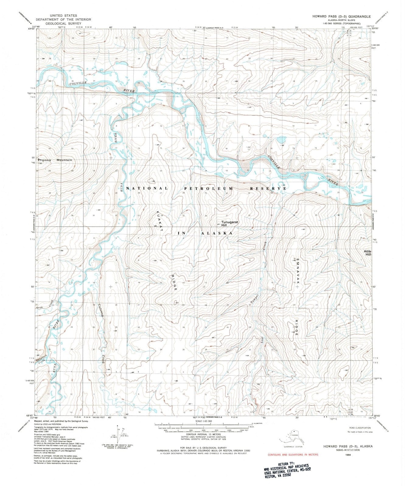 1984 Howard Pass, AK - Alaska - USGS Topographic Map6