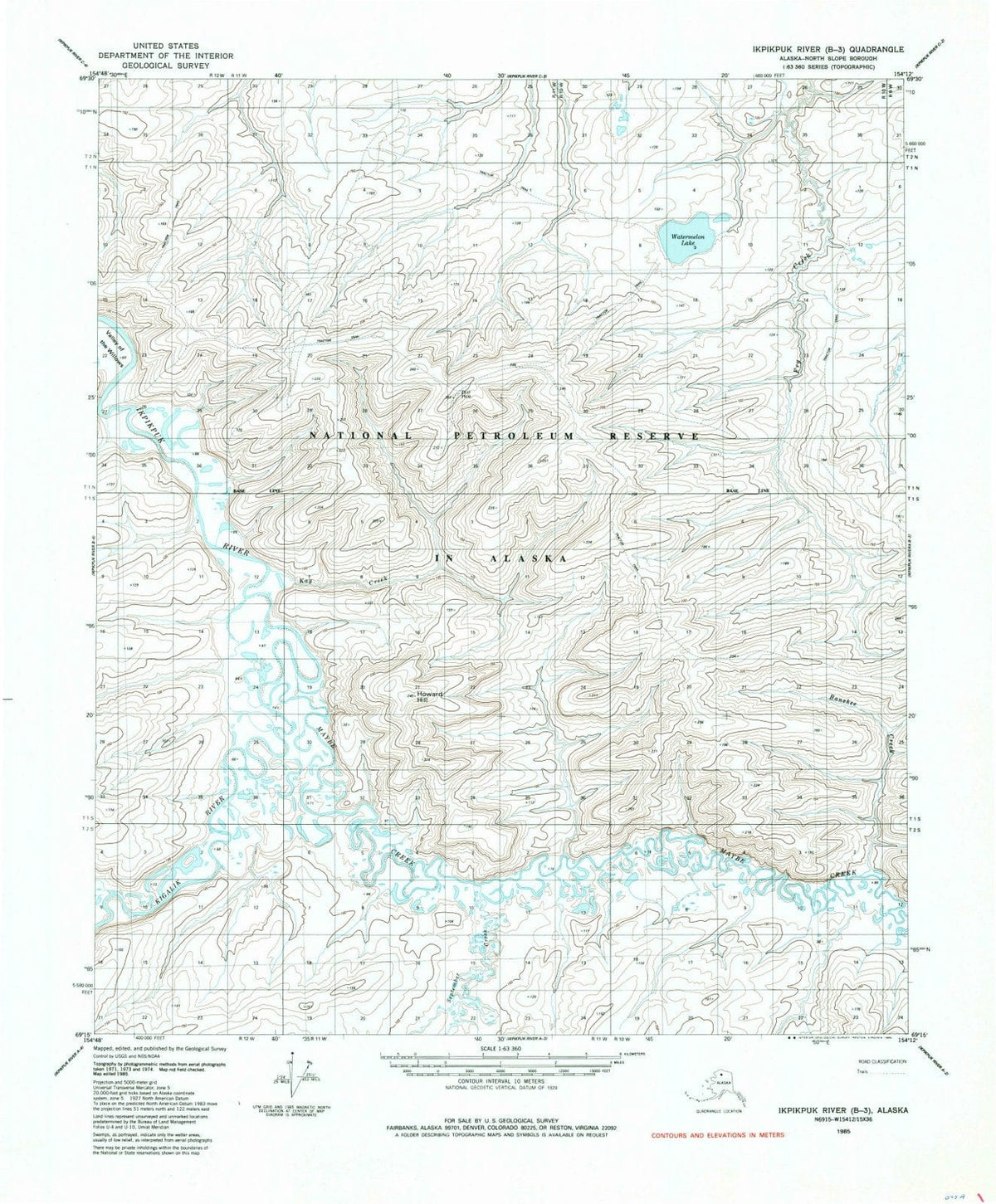 1985 Ikpikpuk River, AK - Alaska - USGS Topographic Map v3