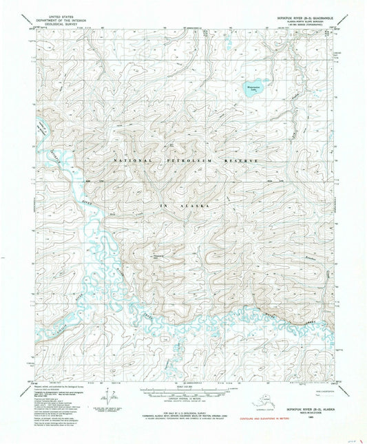 1985 Ikpikpuk River, AK - Alaska - USGS Topographic Map v3