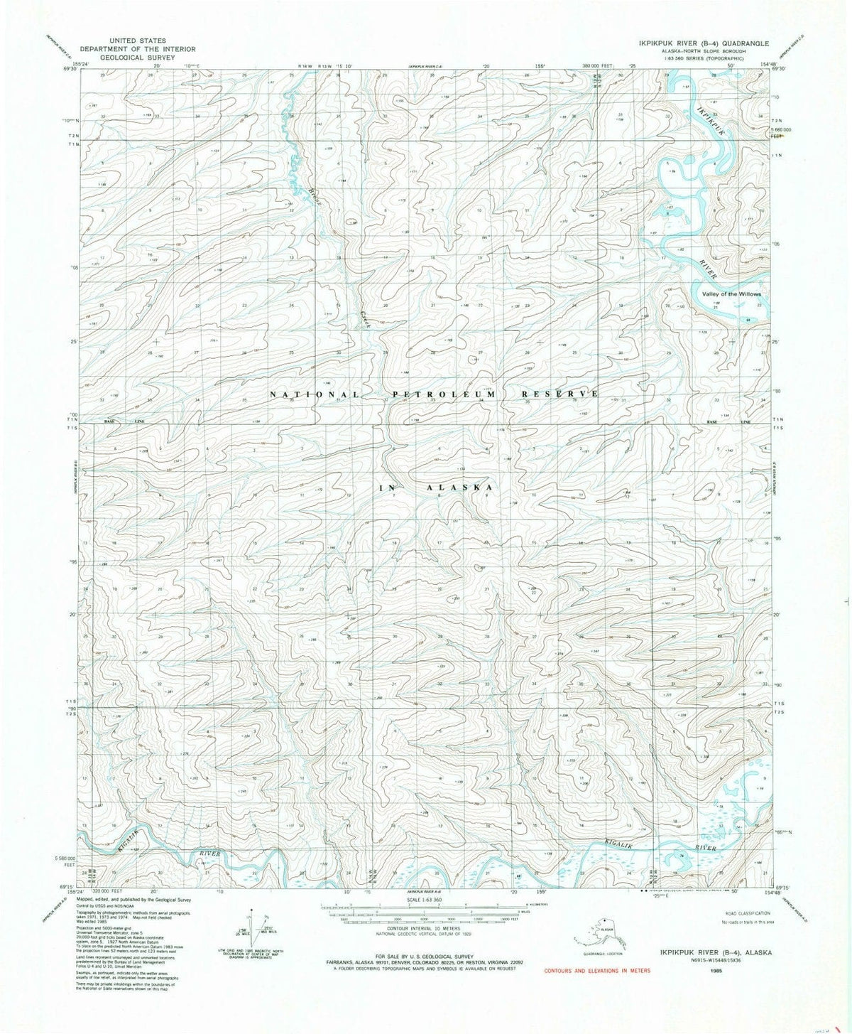 1985 Ikpikpuk River, AK - Alaska - USGS Topographic Map v4