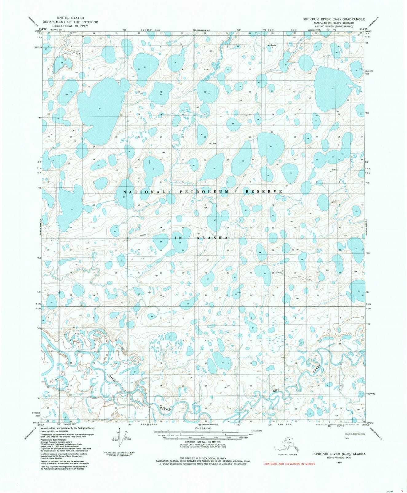 1984 Ikpikpuk River, AK - Alaska - USGS Topographic Map v7