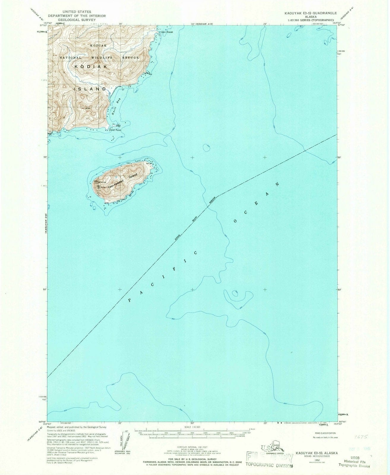 1952 Kaguyak, AK - Alaska - USGS Topographic Map